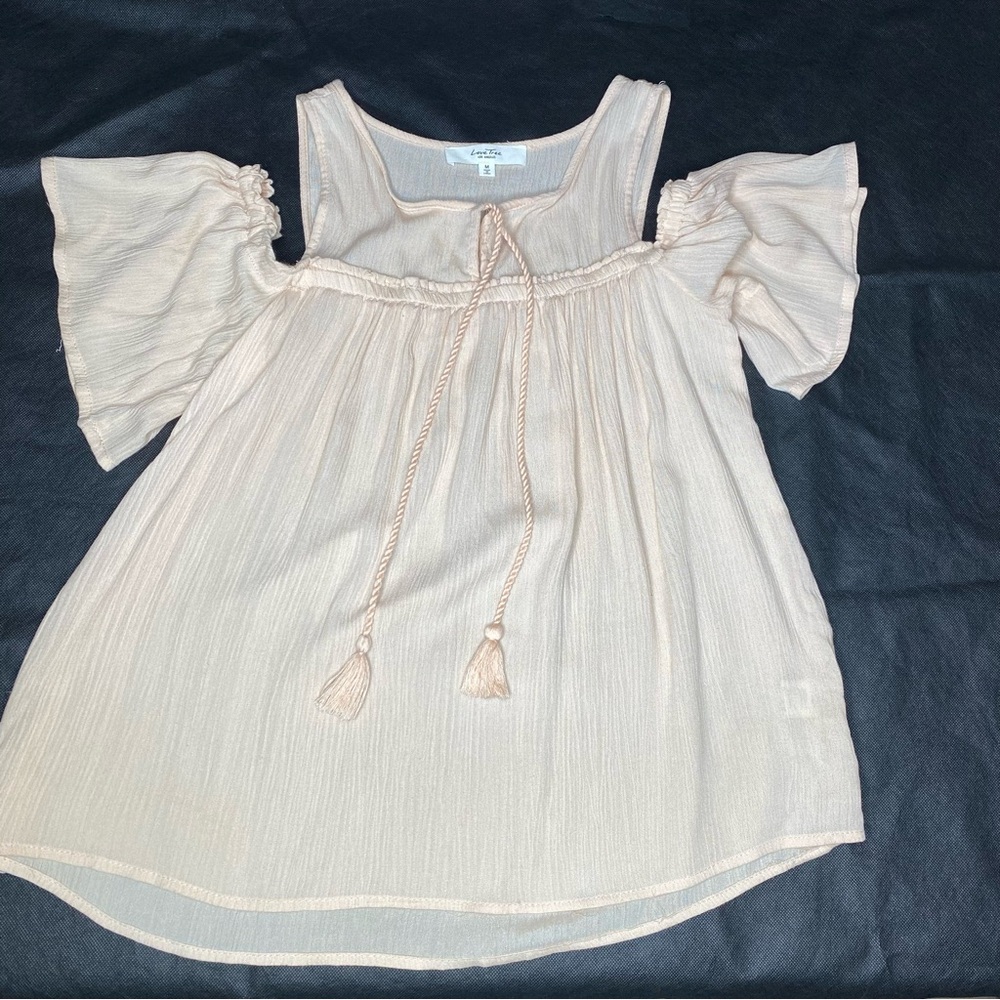 Love Tree Peach Off-Shoulder Blouse